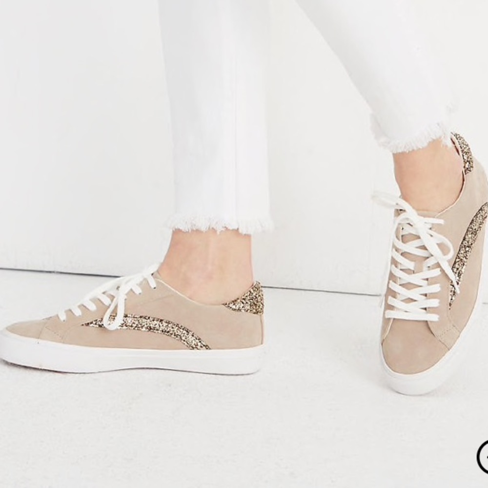 Madewell Women suede glitter 8.5 low top sneaker